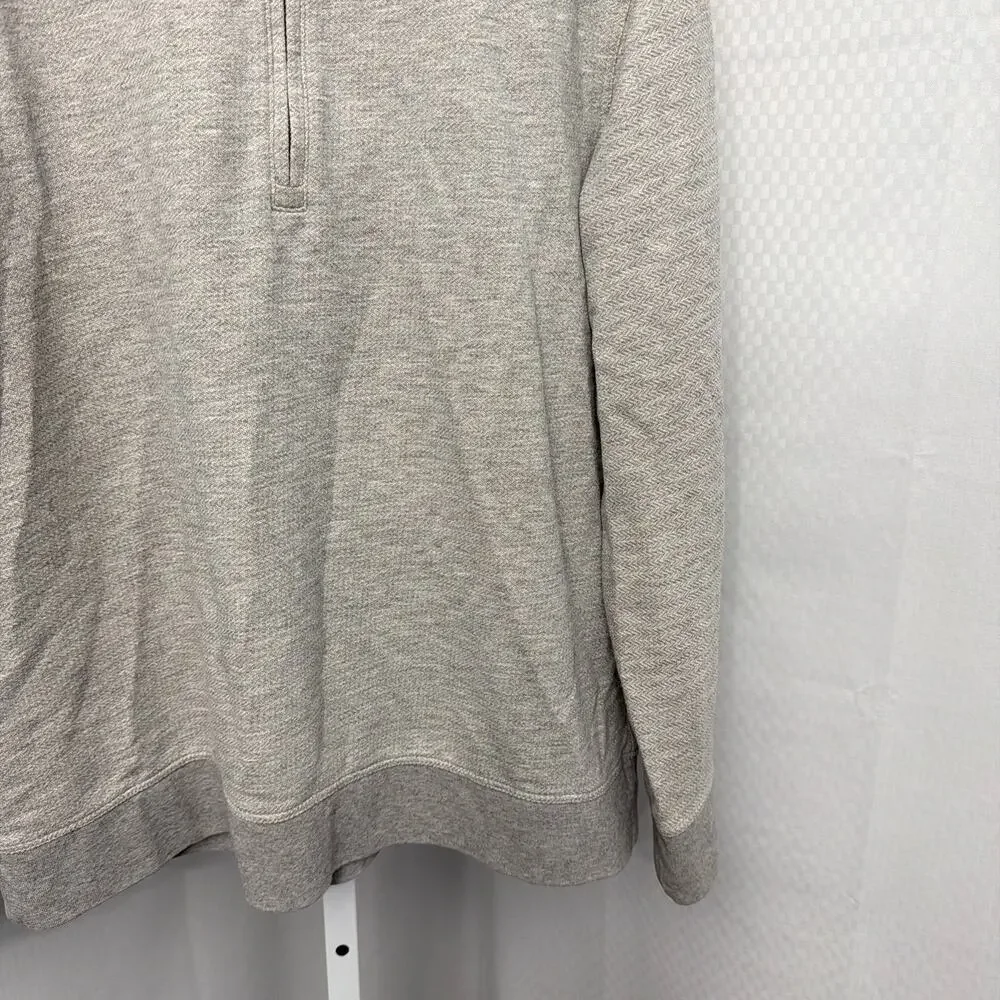 Billy Reid Sweatshirt Men’s XL Pullover Gray Herringbone 1/4 Zip Long Sleeve